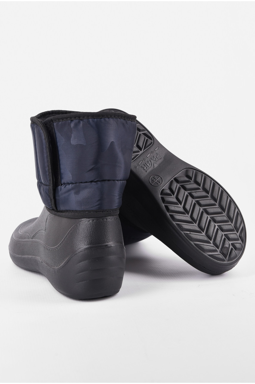 Дутики мужские пена на меху черного цвета МДТ-01 193988 Дутики мужские пена на меху черного цвета МДТ-01 193988