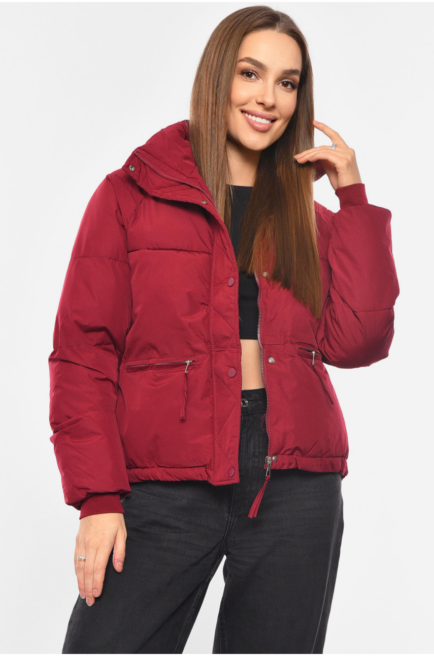 Куртка жіноча демісезонна бордового кольору 2617 193993
