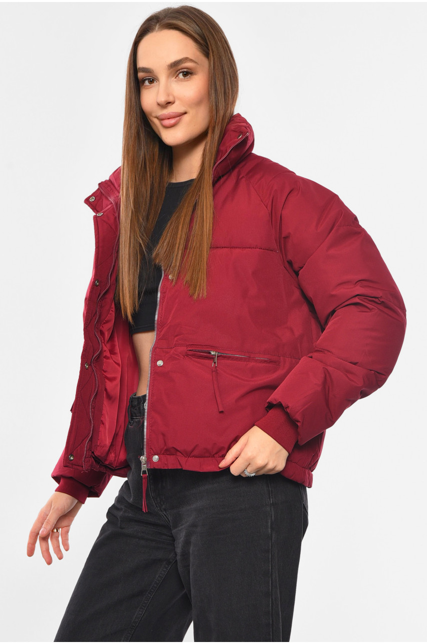Куртка жіноча демісезонна бордового кольору 2617 193993
