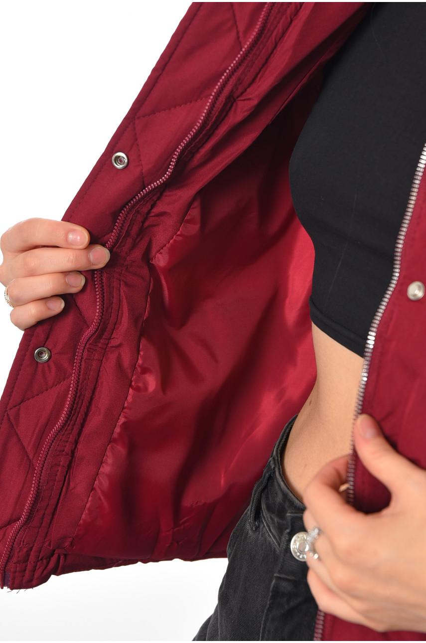 Куртка жіноча демісезонна бордового кольору 2617 193993