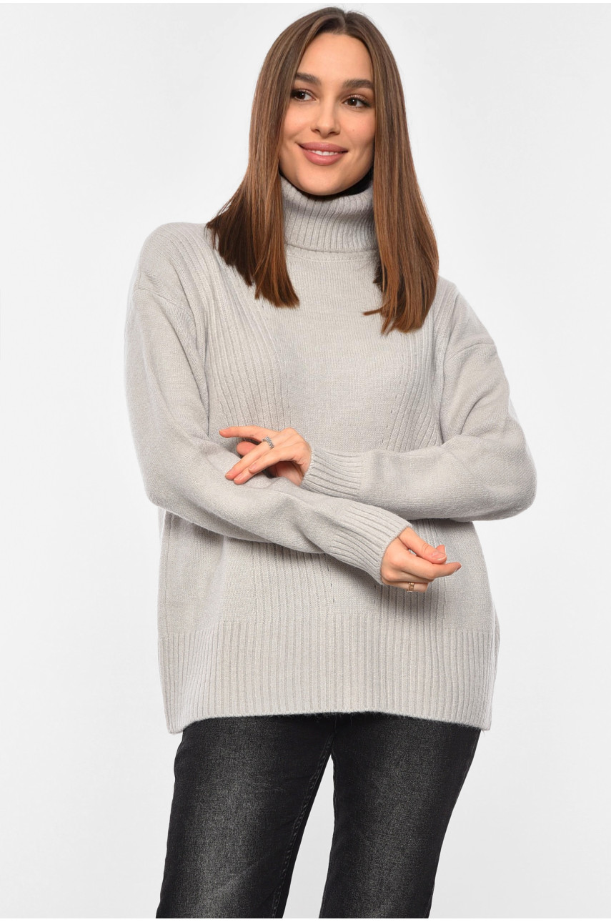 Светр жіночий ангора напівбатальний сірого кольору 2050 193995 Светр жіночий ангора напівбатальний сірого кольору 2050 193995