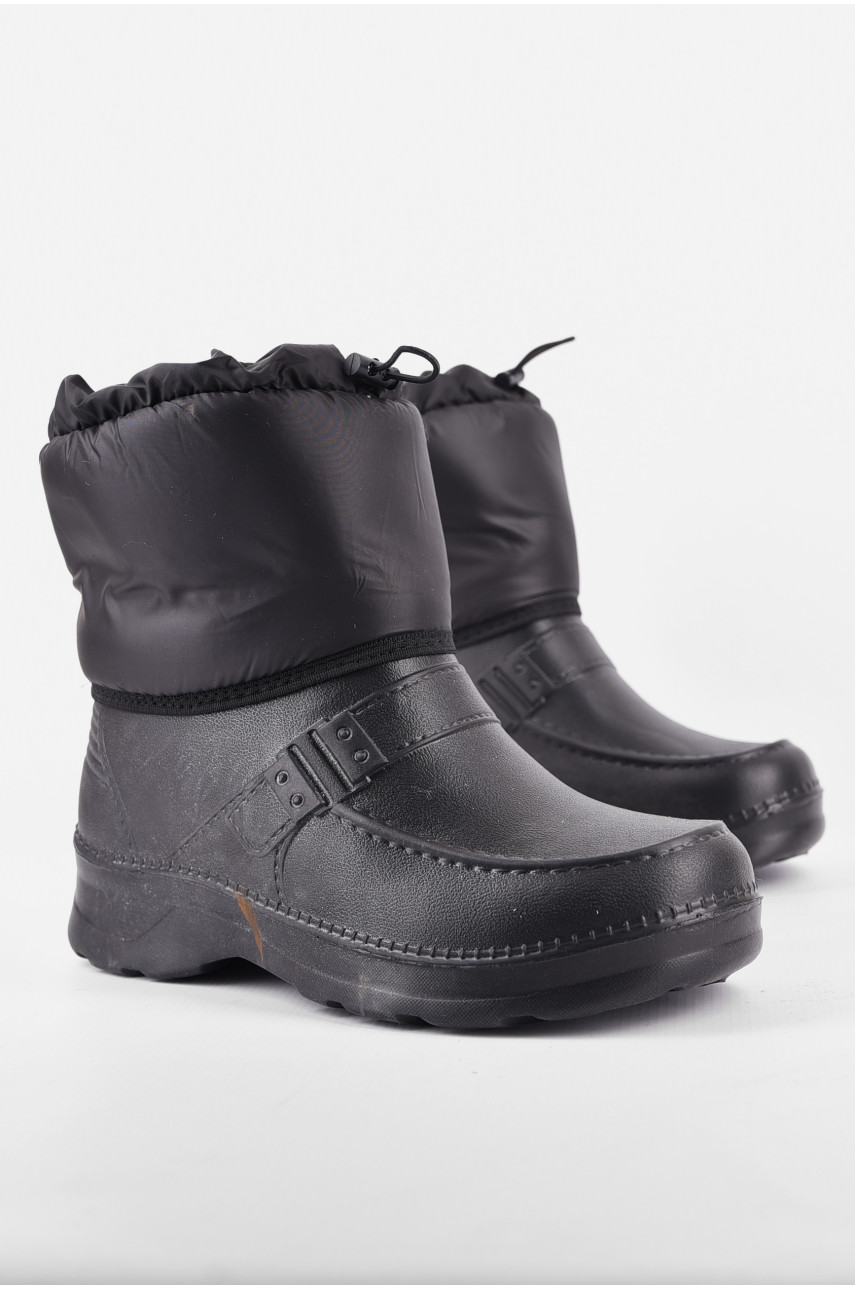 Дутики чоловічі піна на овчині чорного кольору МДТ-01 193998