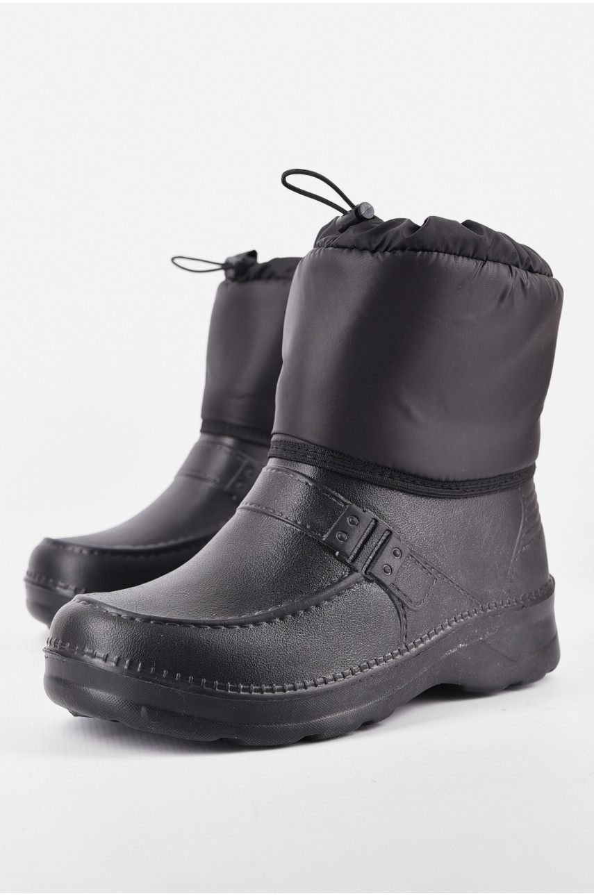 Дутики чоловічі піна на овчині чорного кольору МДТ-01 193998