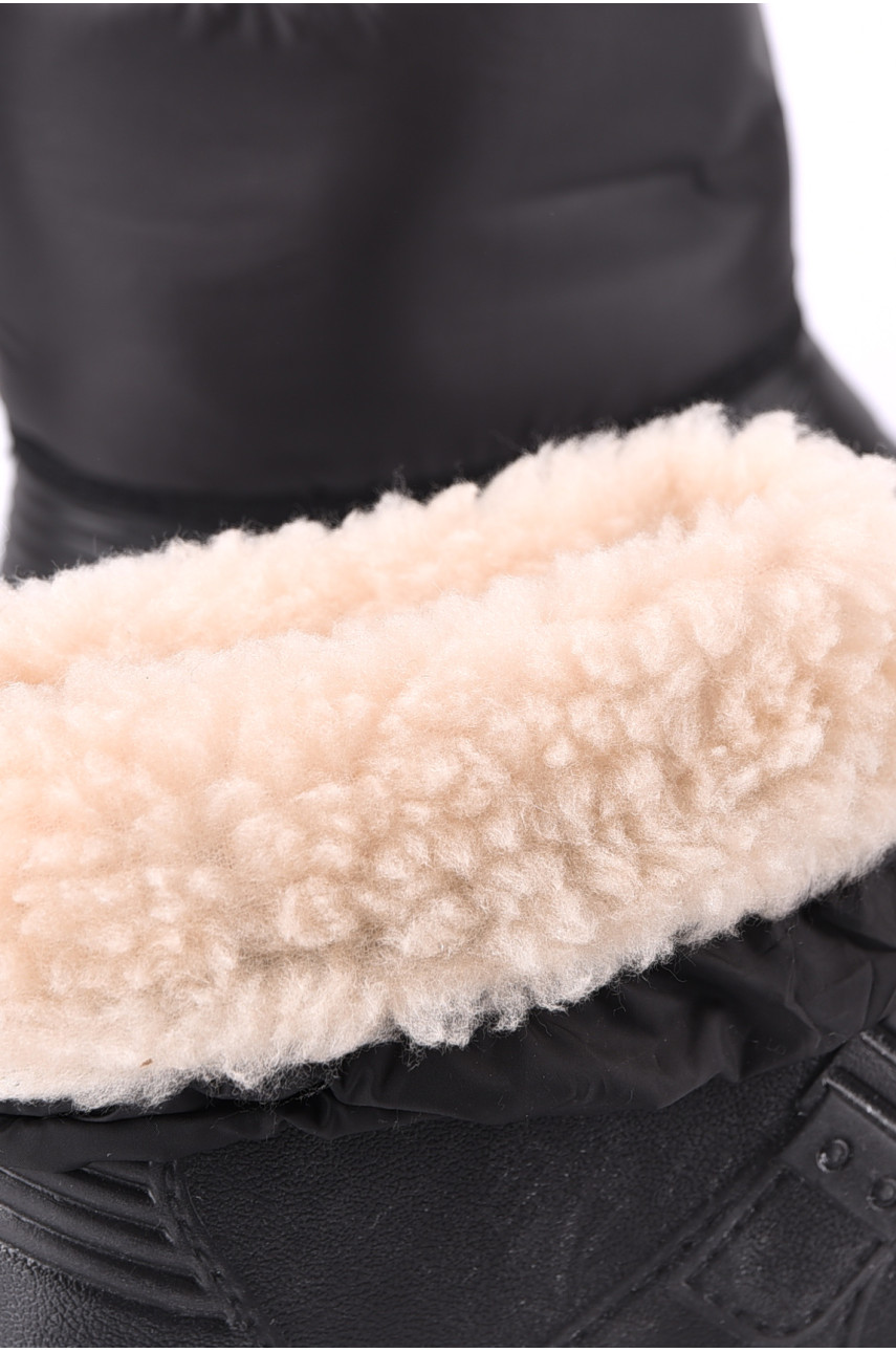 Дутики чоловічі піна на овчині чорного кольору МДТ-01 193998