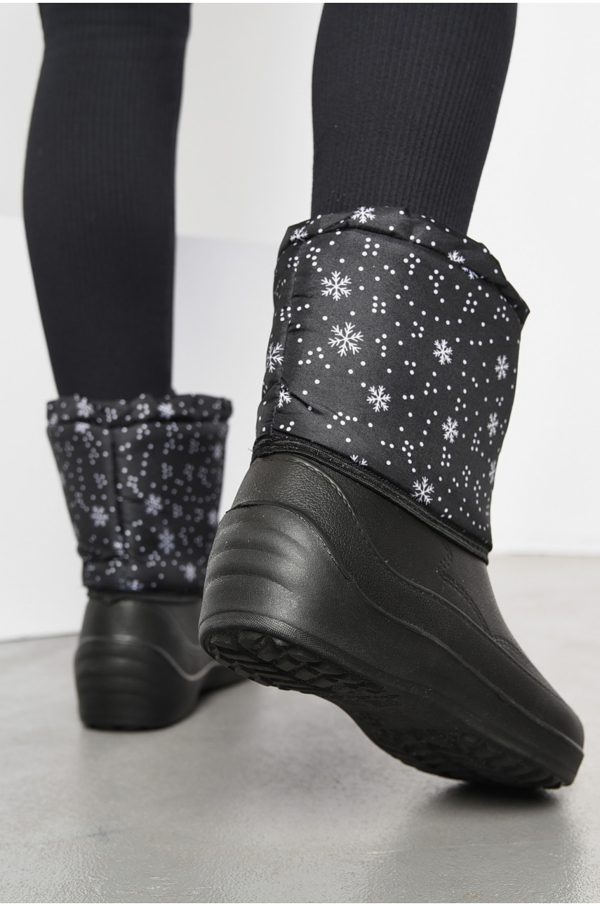 Дутики женские на меху черного цвета ЖДЛ-02 194005 Дутики женские на меху черного цвета ЖДЛ-02 194005