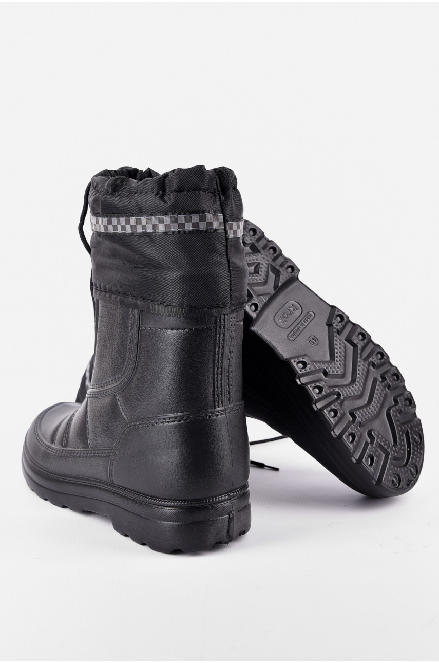 Чоботи чоловічі піна на штучному хутрі чорного кольору Б-01 194010