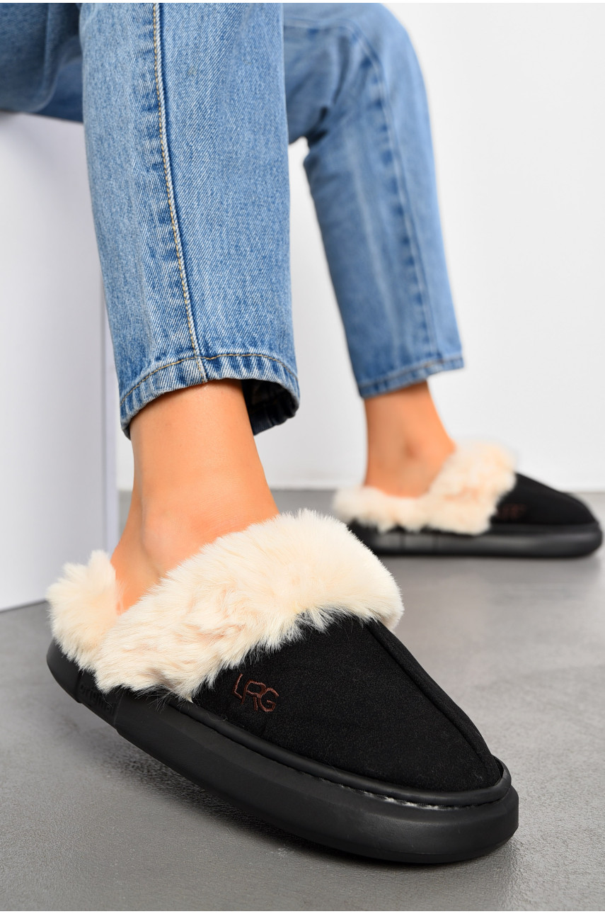 Тапочки-угги женские черного цвета искуственная замша 79 194012