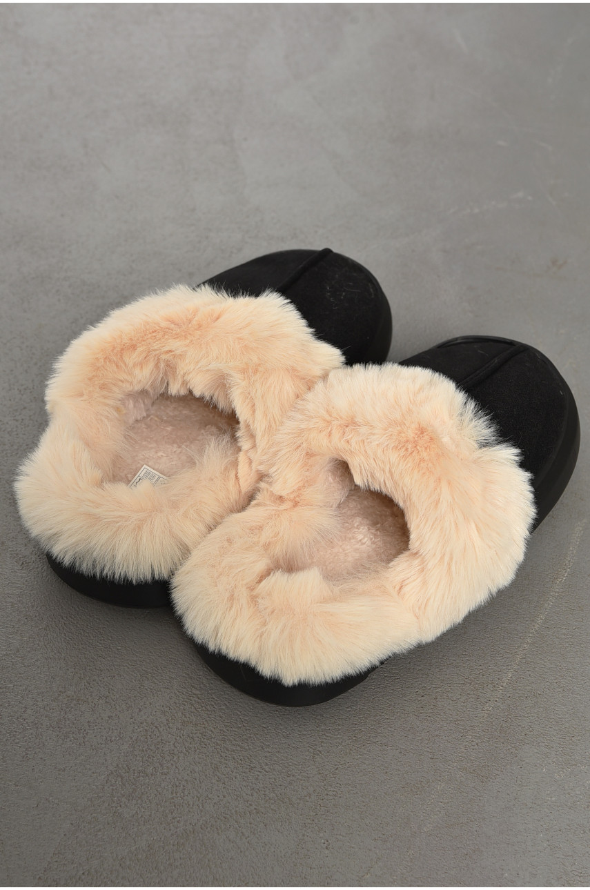 Тапочки-угги женские черного цвета искуственная замша 79 194012