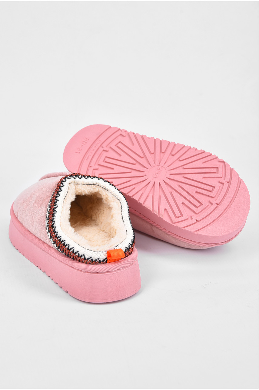 Тапочки-угги детские искуственная замша розового цвета 92 194021 Тапочки-угги детские искуственная замша розового цвета 92 194021