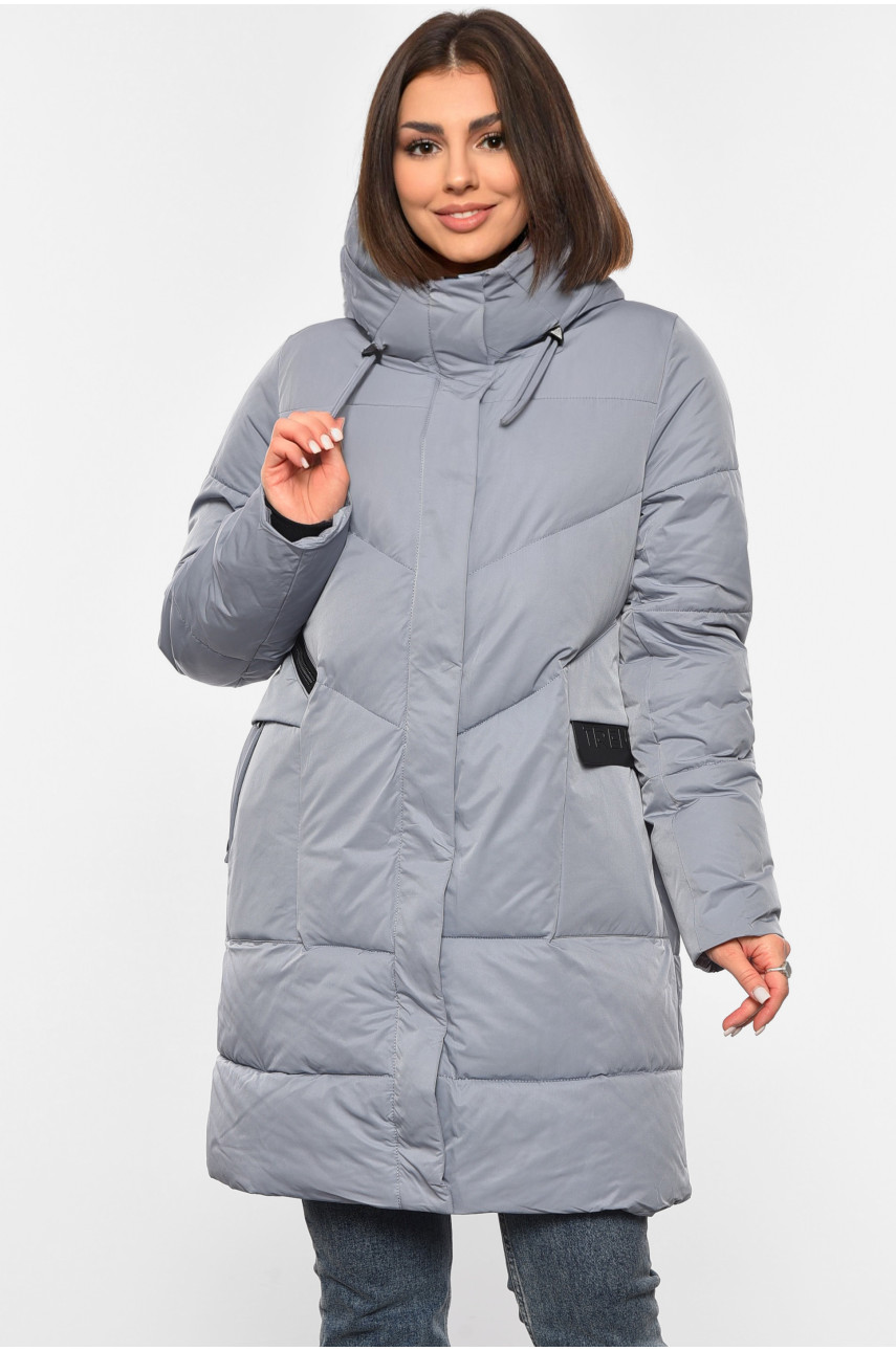 Куртка жіноча зимова сірого кольору 335 194026