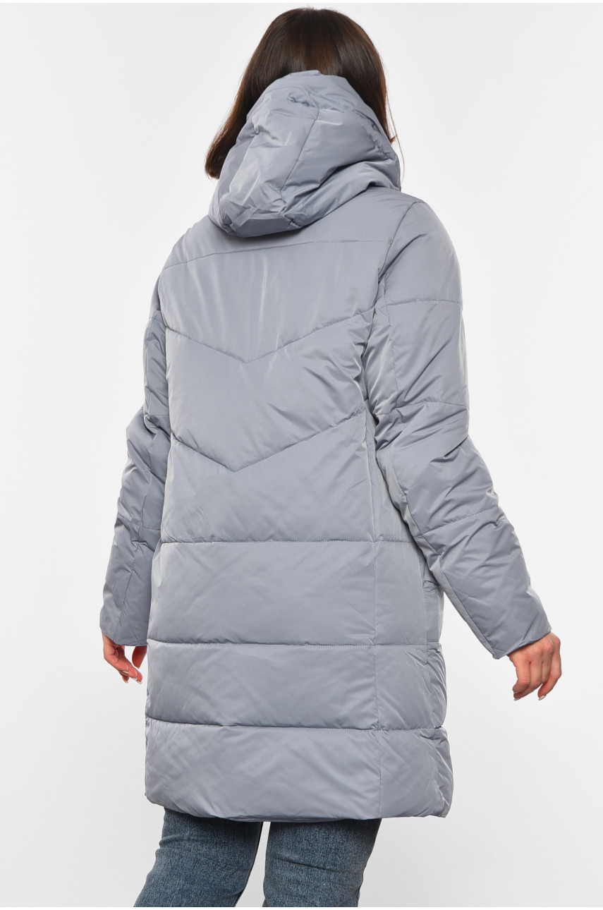 Куртка жіноча зимова сірого кольору 335 194026