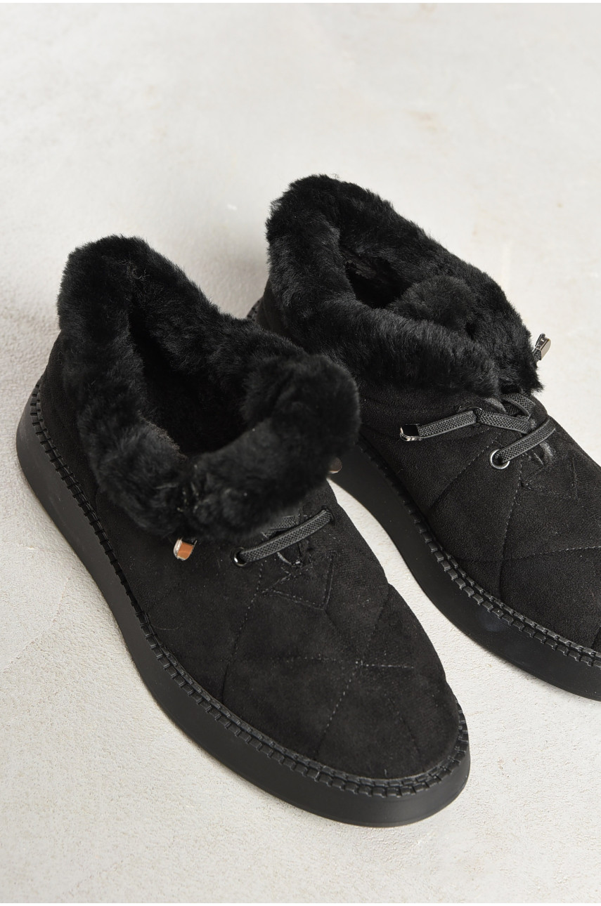 Туфлі-лофери жіночі на хутрі чорного кольору 1033-5 194036 Туфлі-лофери жіночі на хутрі чорного кольору 1033-5 194036