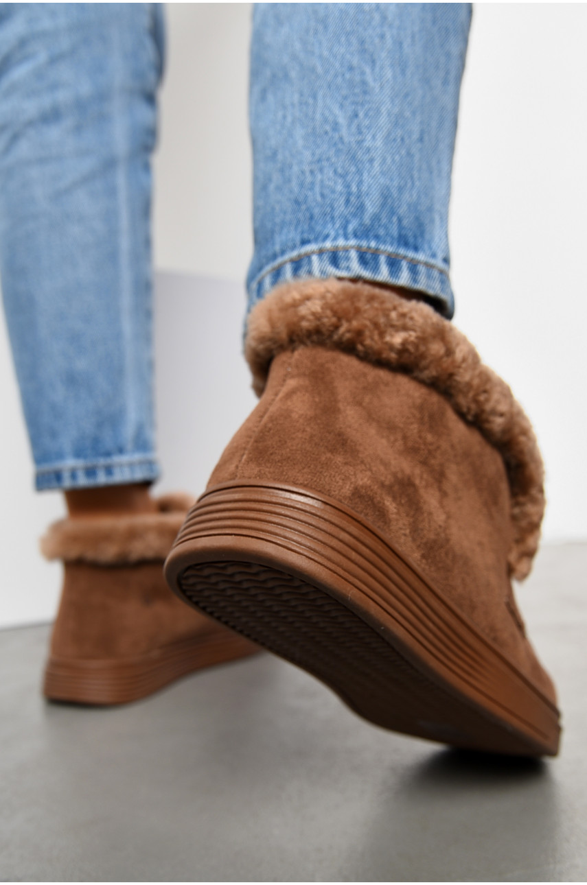 Туфлі-лофери жіночі на хутрі коричневого кольору 1006-7 194041 Туфлі-лофери жіночі на хутрі коричневого кольору 1006-7 194041