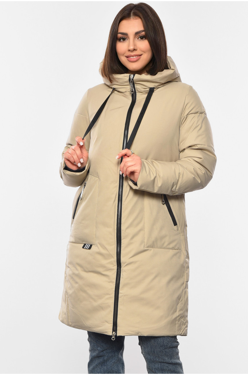 Куртка жіноча зимова бежевого кольору 2307 194048
