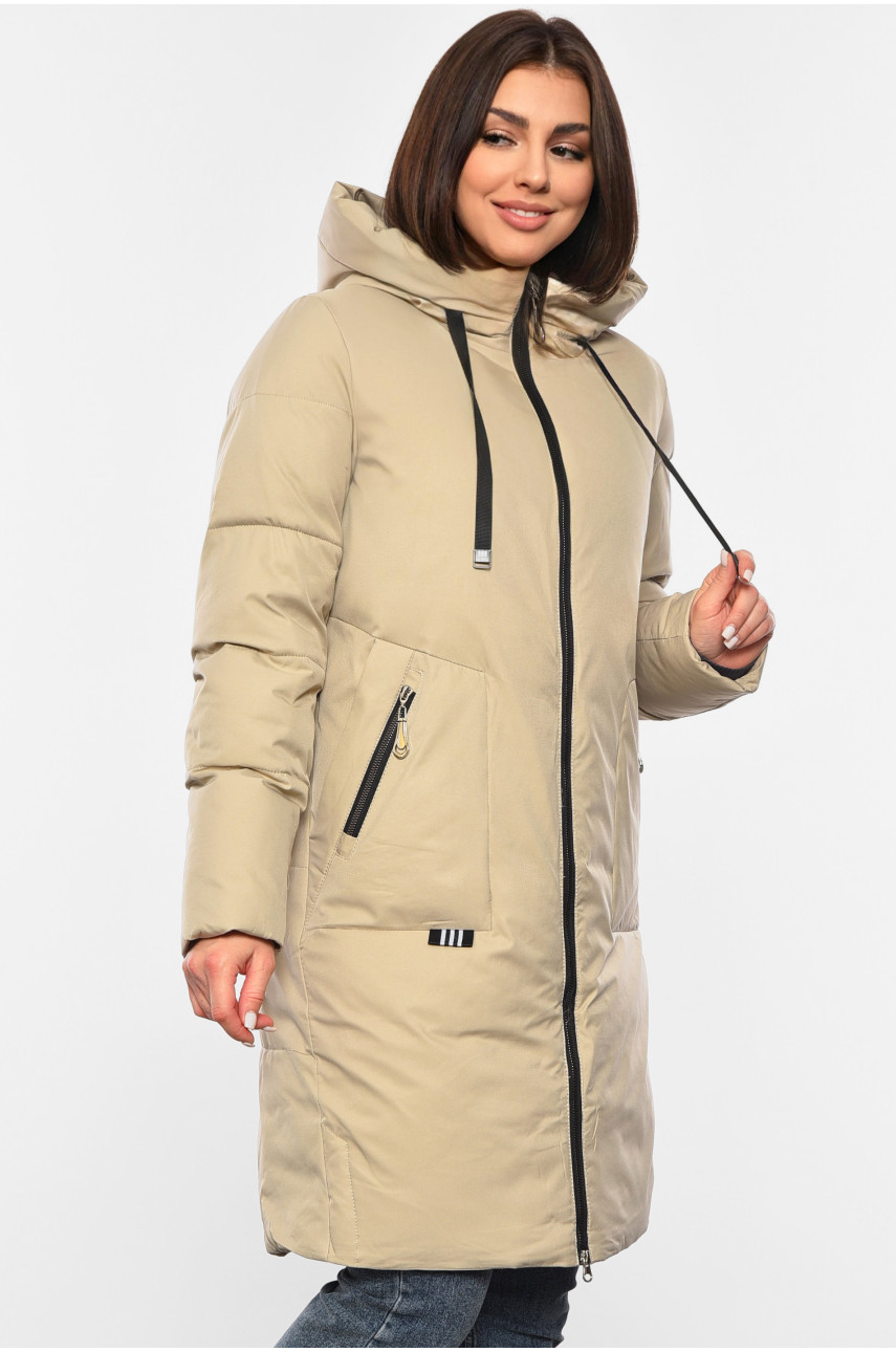 Куртка жіноча зимова бежевого кольору 2307 194048