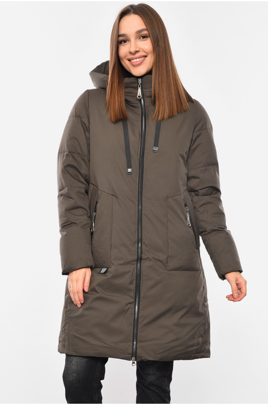 Куртка жіноча зимова темно-сірого кольору 2307 194051