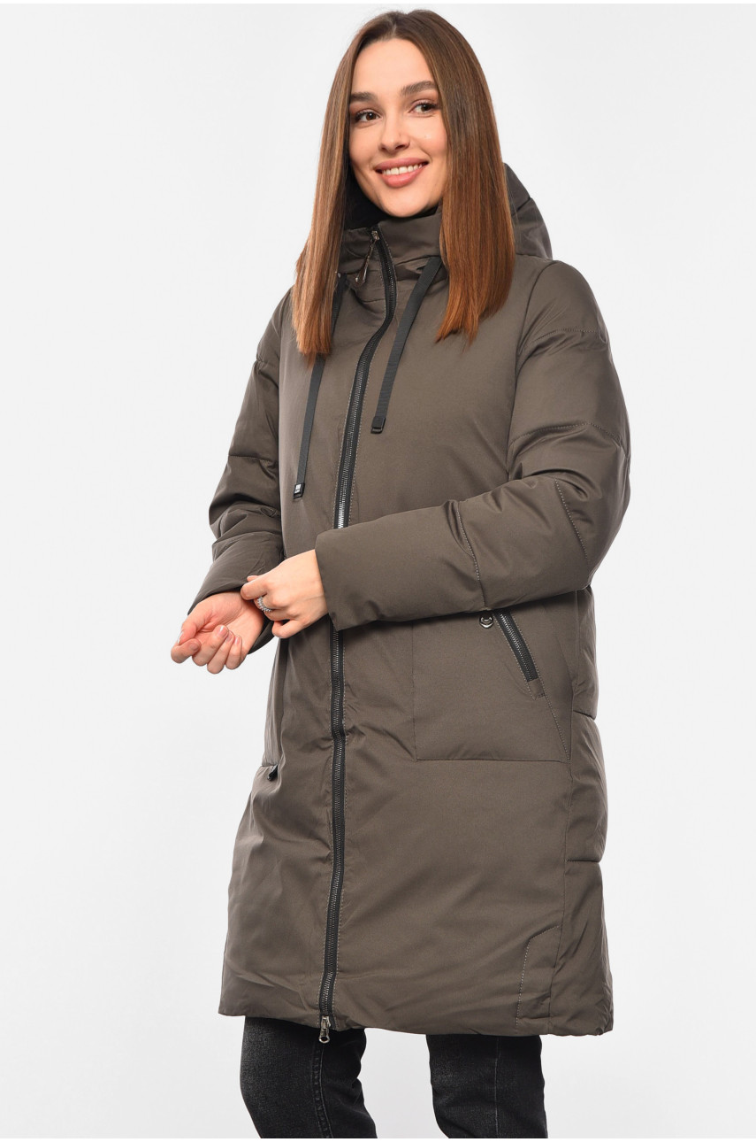 Куртка жіноча зимова темно-сірого кольору 2307 194051