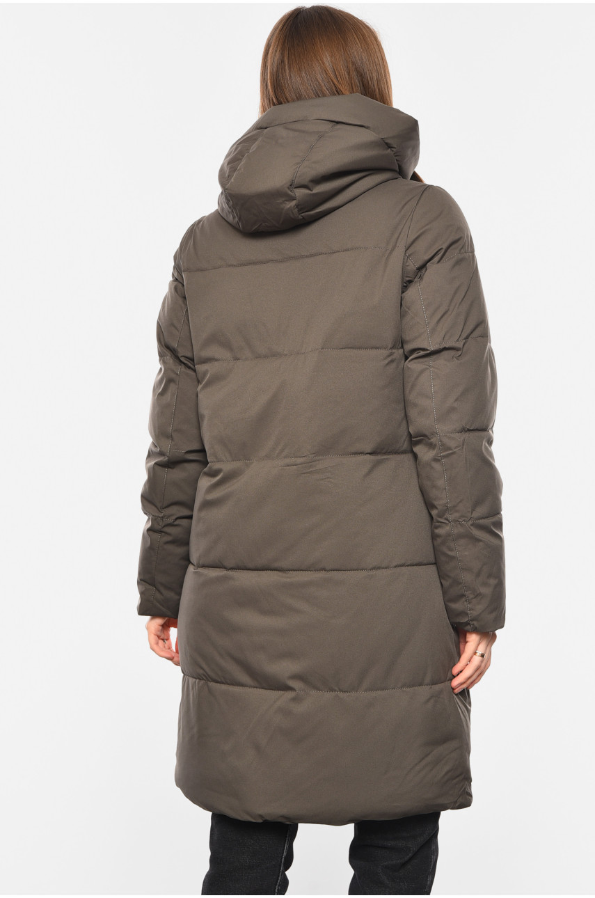 Куртка жіноча зимова темно-сірого кольору 2307 194051