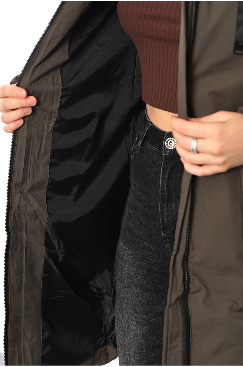 Куртка жіноча зимова темно-сірого кольору 2307 194051