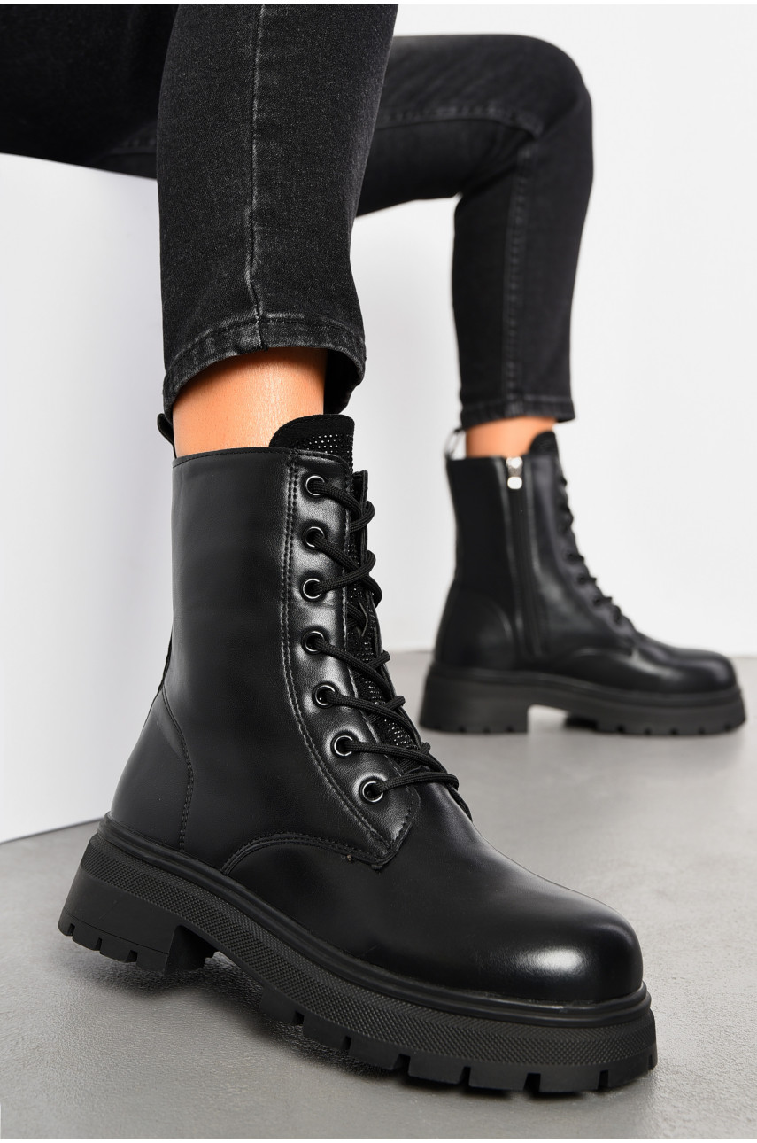 Ботинки женские зимние черного цвета 1029-1 194055