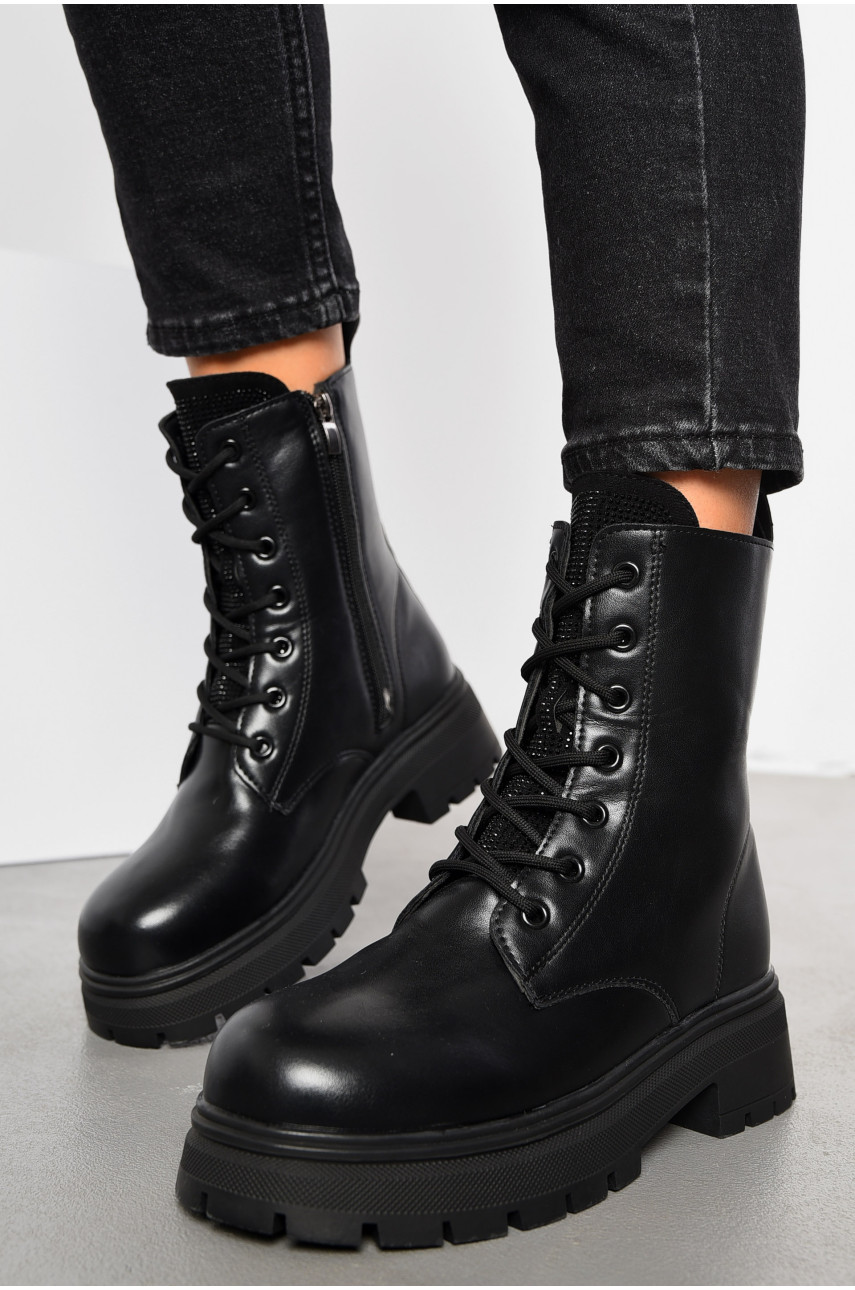 Ботинки женские зимние черного цвета 1029-1 194055