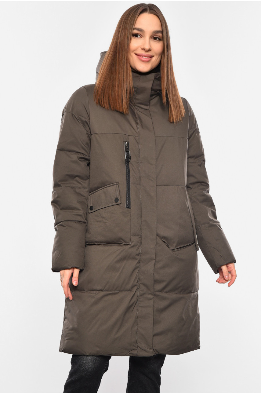 Куртка жіноча зимова темно-сірого кольору 2322 194061 Куртка жіноча зимова темно-сірого кольору 2322 194061
