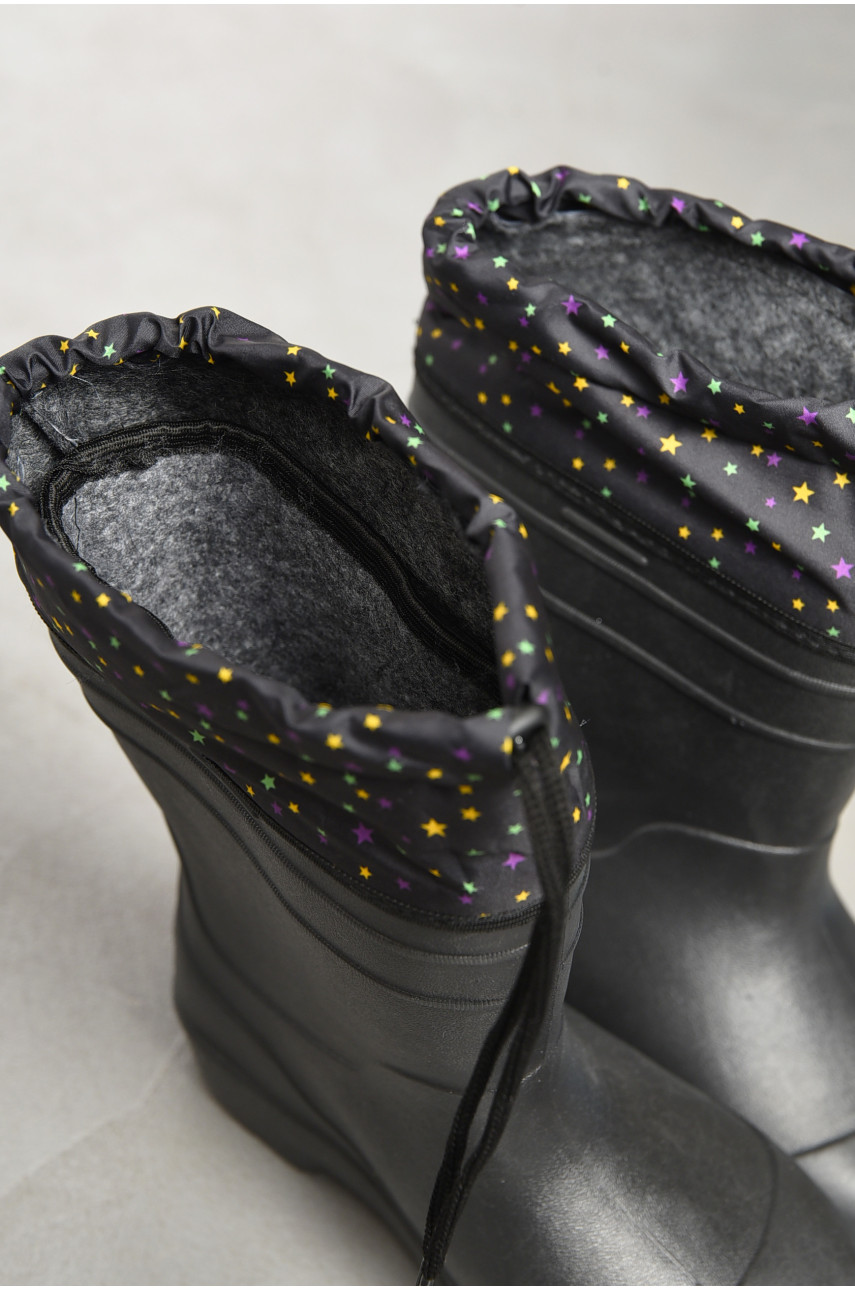 Чоботи жіночі піна зі з`ємною шкарпеткою чорного кольору 194077