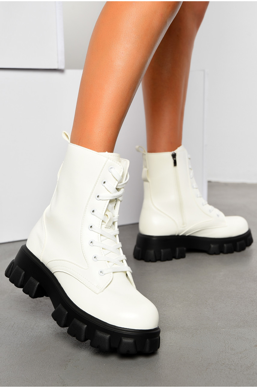 Черевики жіночі демісезонні білого кольору К6-7 194081 Черевики жіночі демісезонні білого кольору К6-7 194081