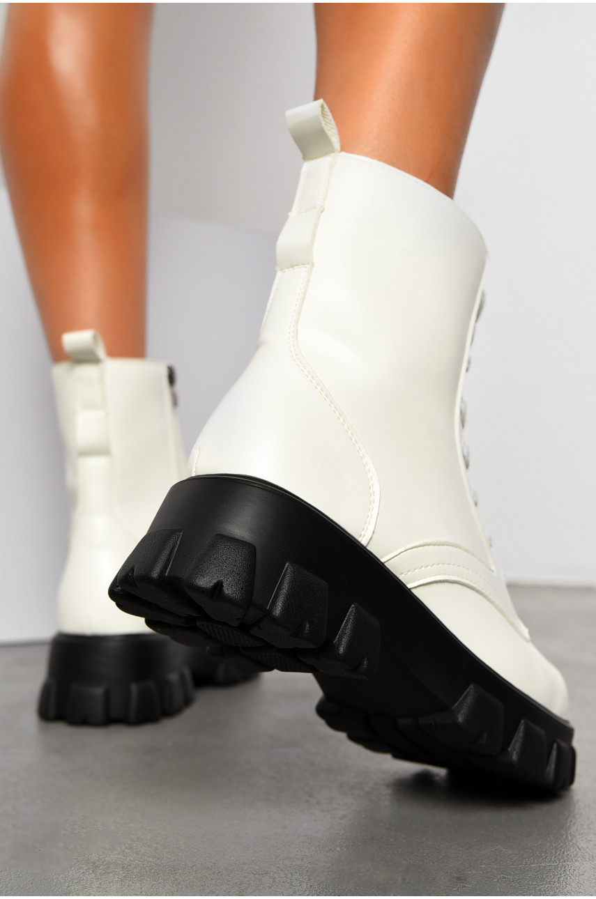 Черевики жіночі демісезонні білого кольору К6-7 194081 Черевики жіночі демісезонні білого кольору К6-7 194081