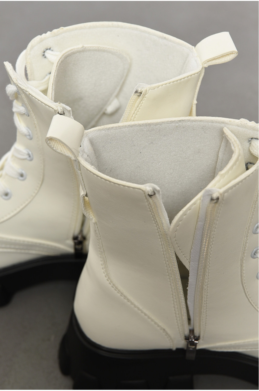 Черевики жіночі демісезонні білого кольору К6-7 194081 Черевики жіночі демісезонні білого кольору К6-7 194081