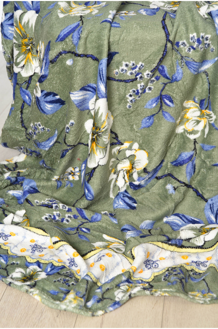 Плед зеленого цвета с принтом размер 180*220 194112