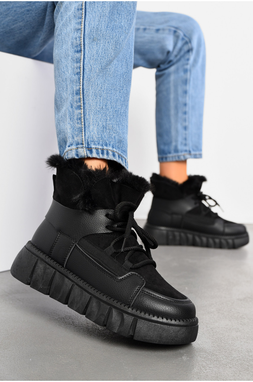 Ботинки женские зимние черного цвета на меху fc01-1 194113
