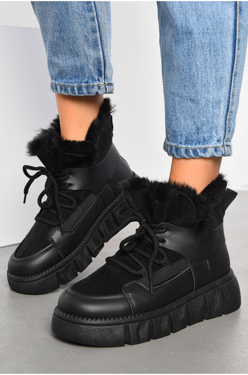 Ботинки женские зимние черного цвета на меху fc01-1 194113