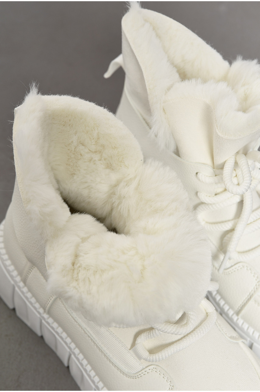 Ботинки женские зимние белого цвета на меху fc01-2 194114 Ботинки женские зимние белого цвета на меху fc01-2 194114
