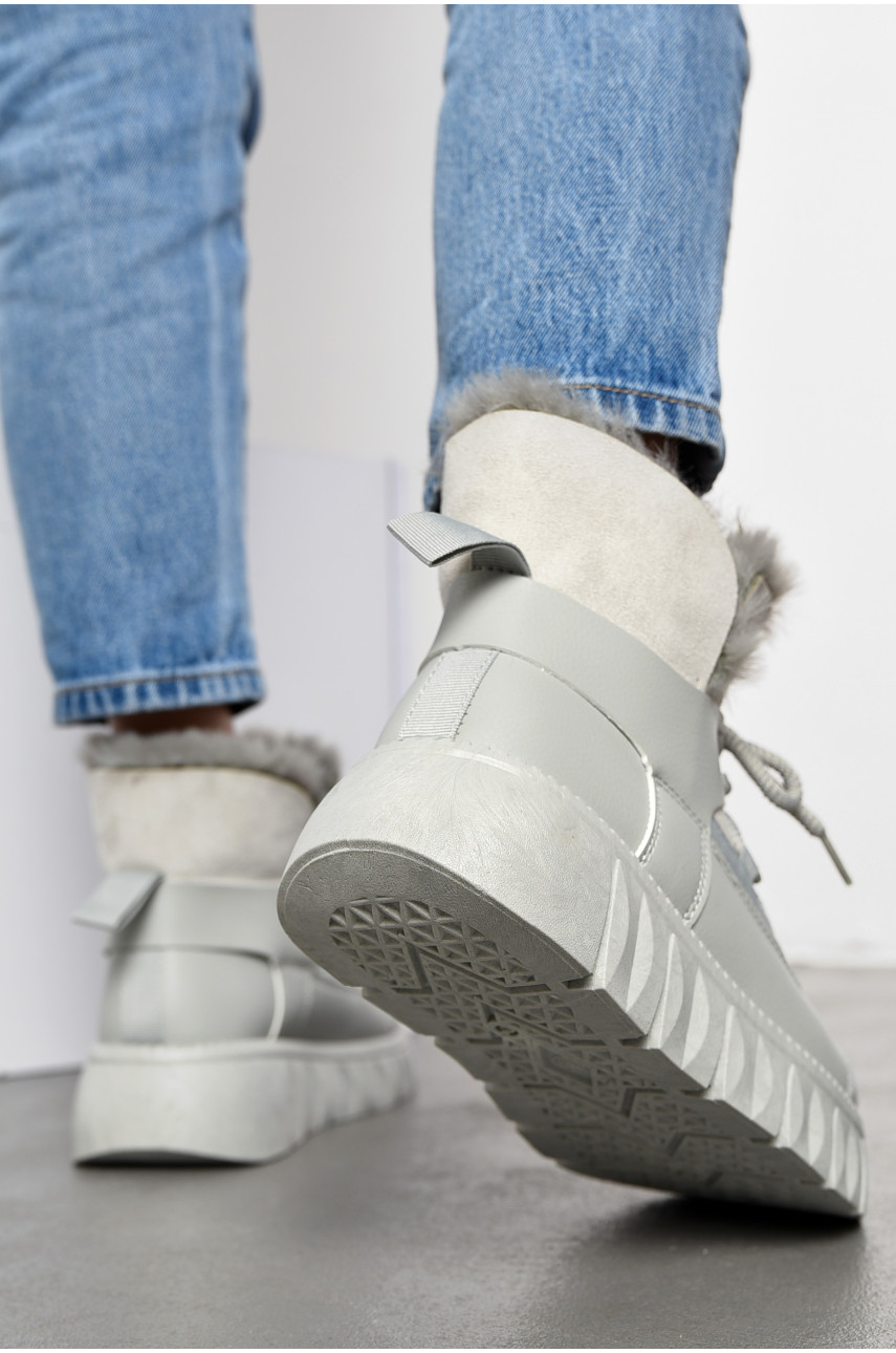 Ботинки женские зимние серого цвета на меху fc01-6 194116 Ботинки женские зимние серого цвета на меху fc01-6 194116