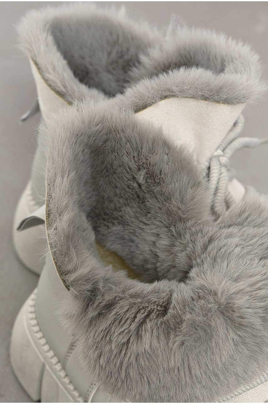 Ботинки женские зимние серого цвета на меху fc01-6 194116 Ботинки женские зимние серого цвета на меху fc01-6 194116