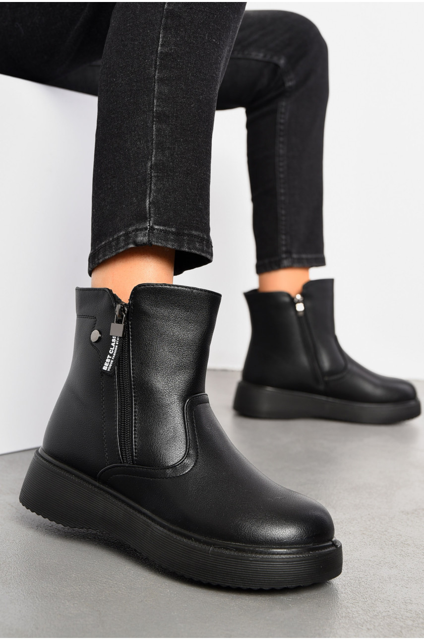 Ботинки женские зимние черного цвета на меху в17-1 194117