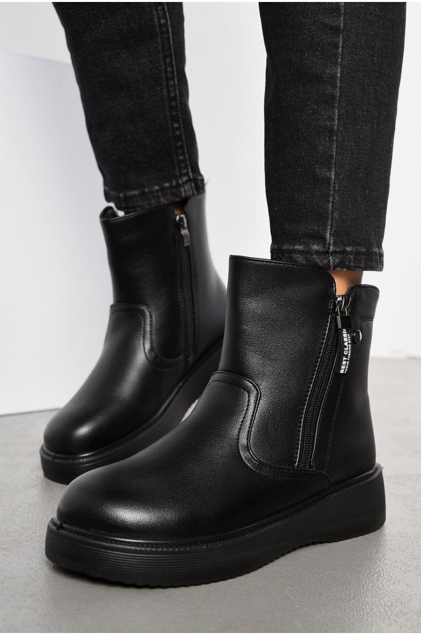 Ботинки женские зимние черного цвета на меху в17-1 194117