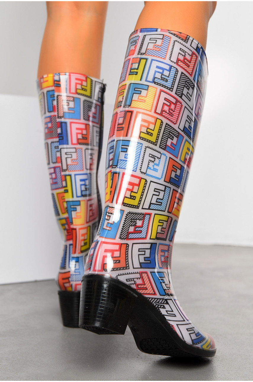 Чоботи гумові високі жіночі різнокольорові 002-8 194119