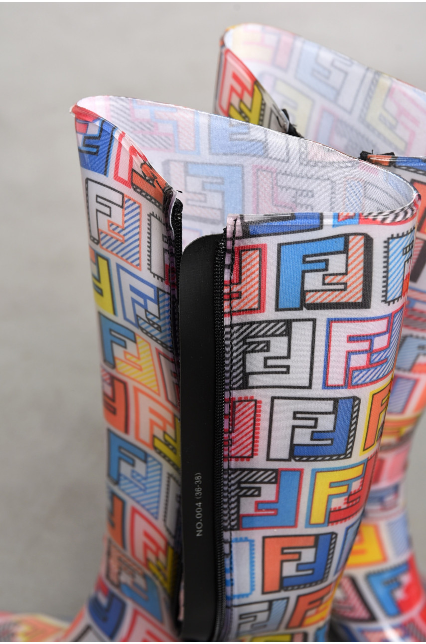 Чоботи гумові високі жіночі різнокольорові 002-8 194119