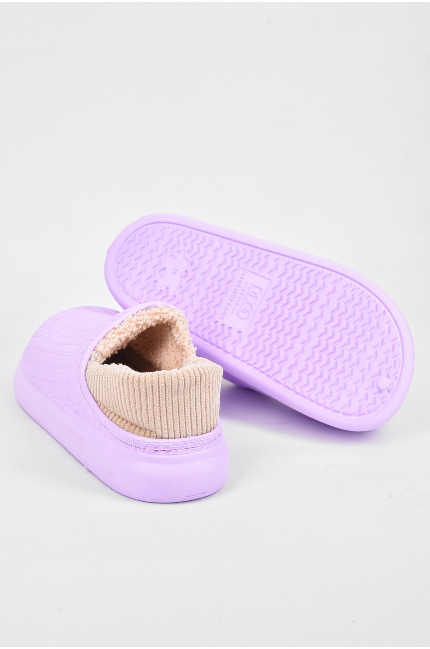 Калоши детские без задника утепленные сиреневого цвета 194126 Калоши детские без задника утепленные сиреневого цвета 194126
