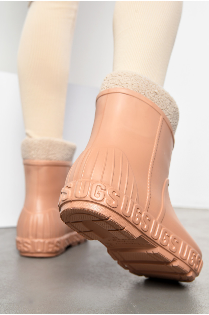 Галоши женские со съемным носком бежевого цвета 661 194169