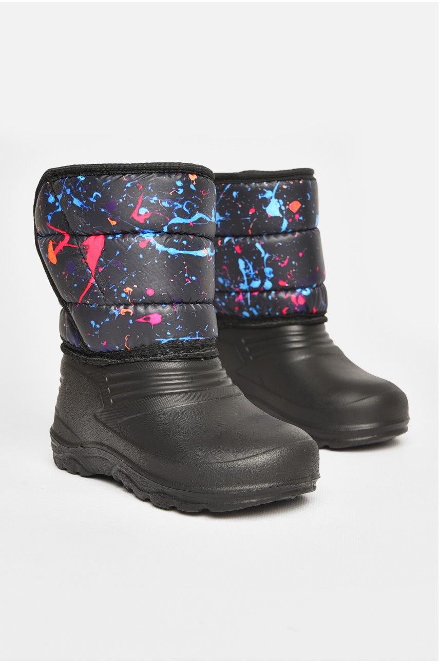 Дутики детские на меху черного цвета дс-8 194175