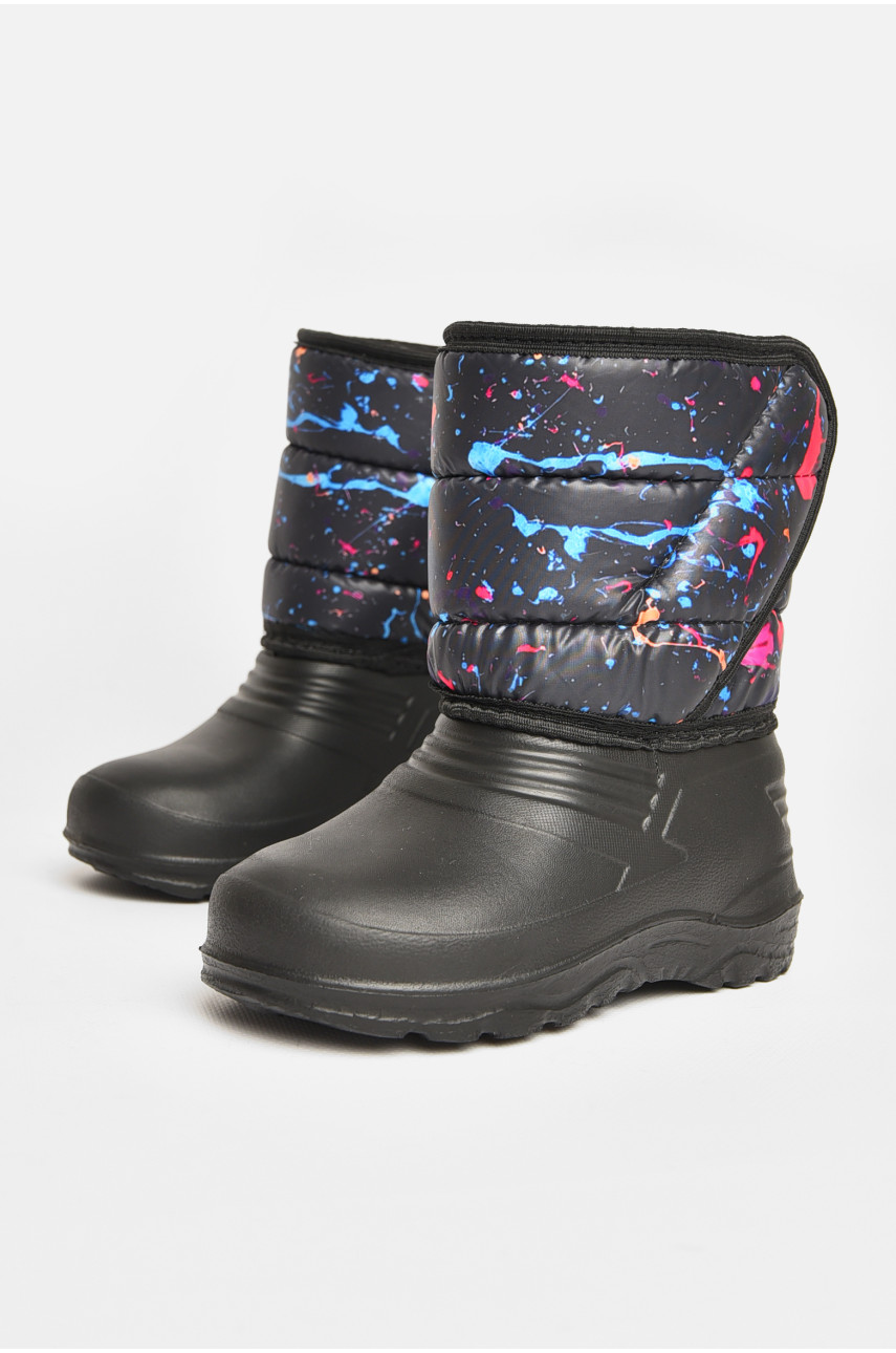 Дутики детские на меху черного цвета дс-8 194175