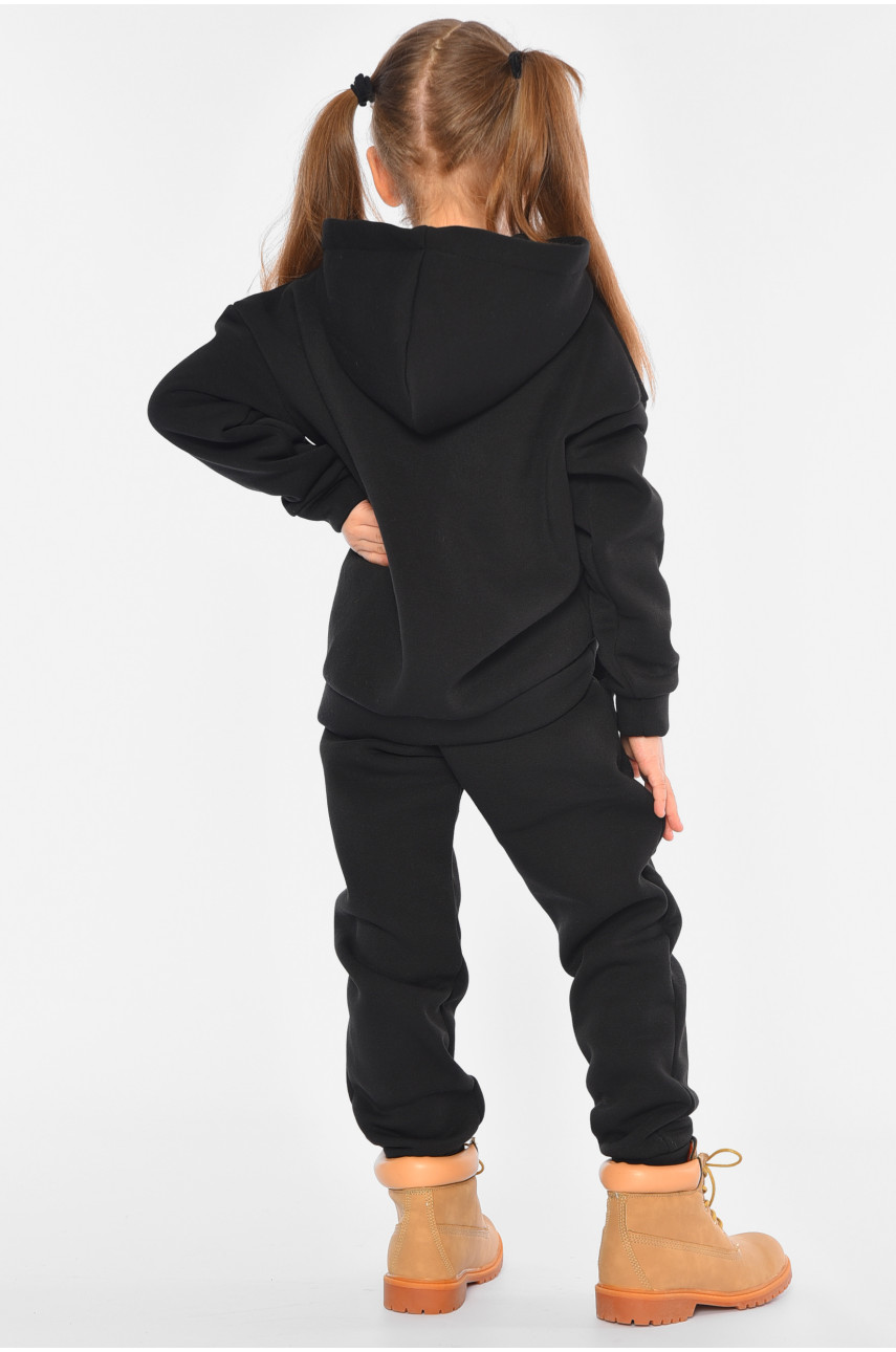 Спортивный костюм детский на флисе черного цвета 194230