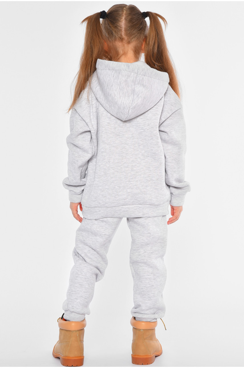 Спортивний костюм дитячий на флісі сірого кольору 194232 Спортивний костюм дитячий на флісі сірого кольору 194232