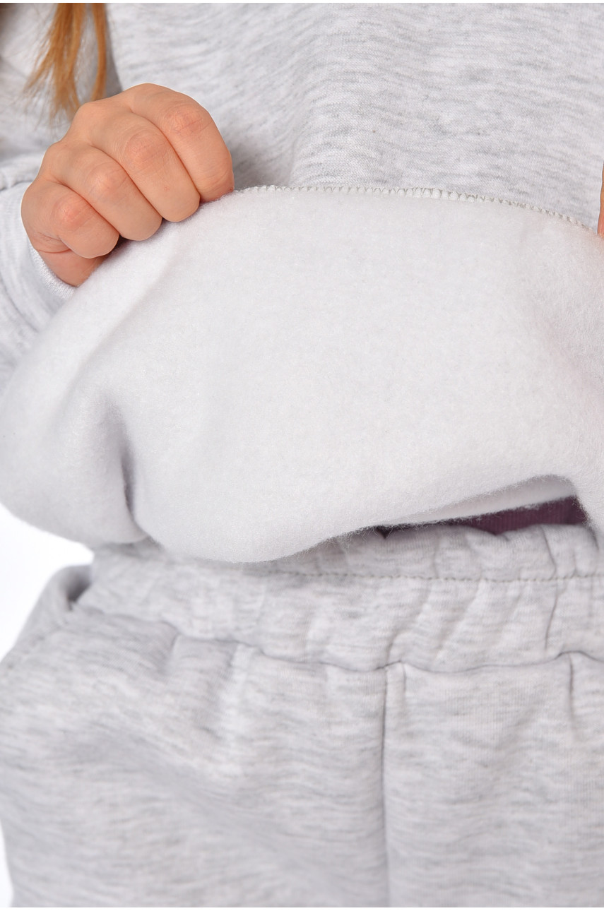 Спортивний костюм дитячий на флісі сірого кольору 194232 Спортивний костюм дитячий на флісі сірого кольору 194232