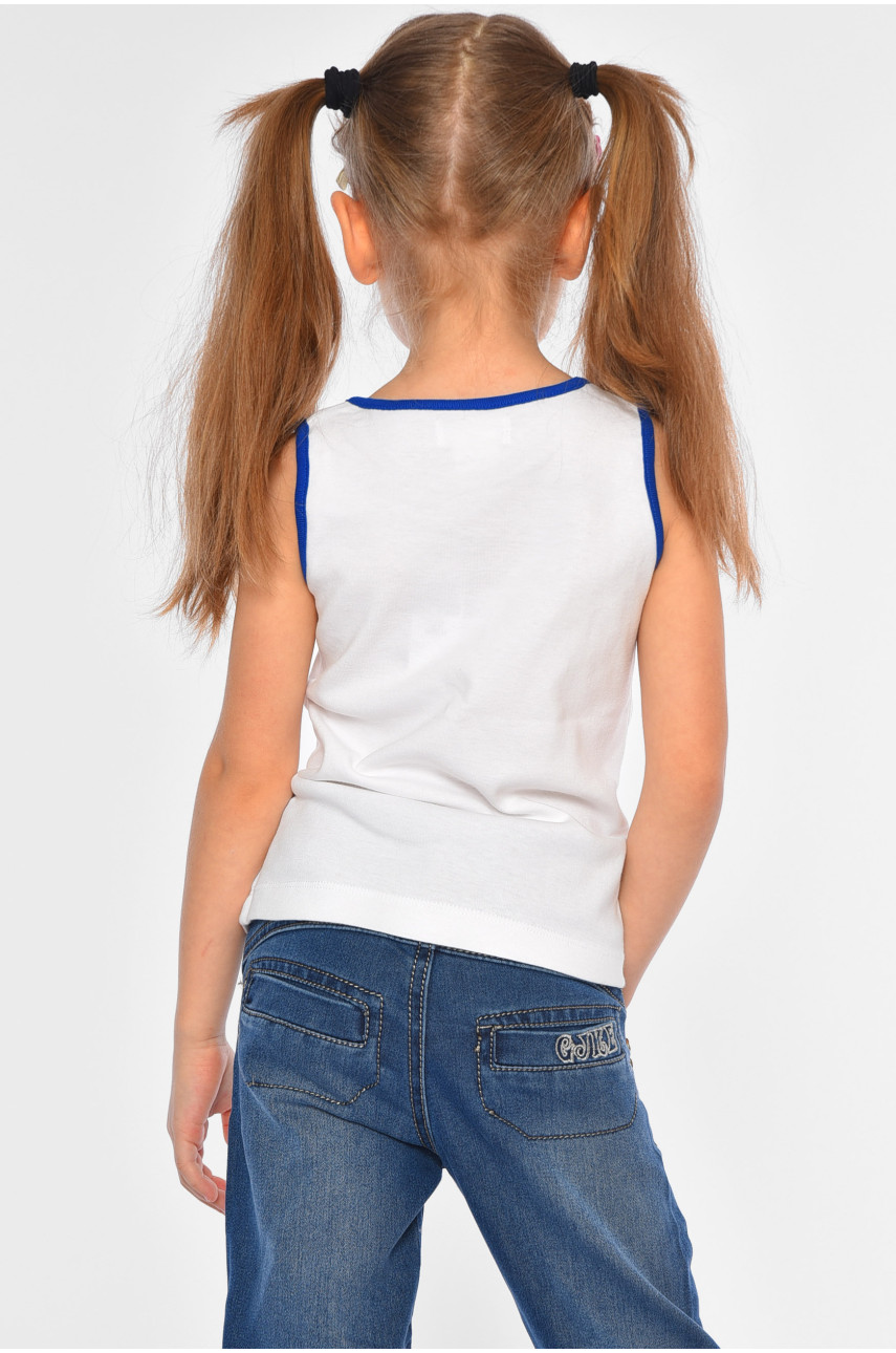 Майка детская для девочки белого цвета 194250 Майка детская для девочки белого цвета 194250