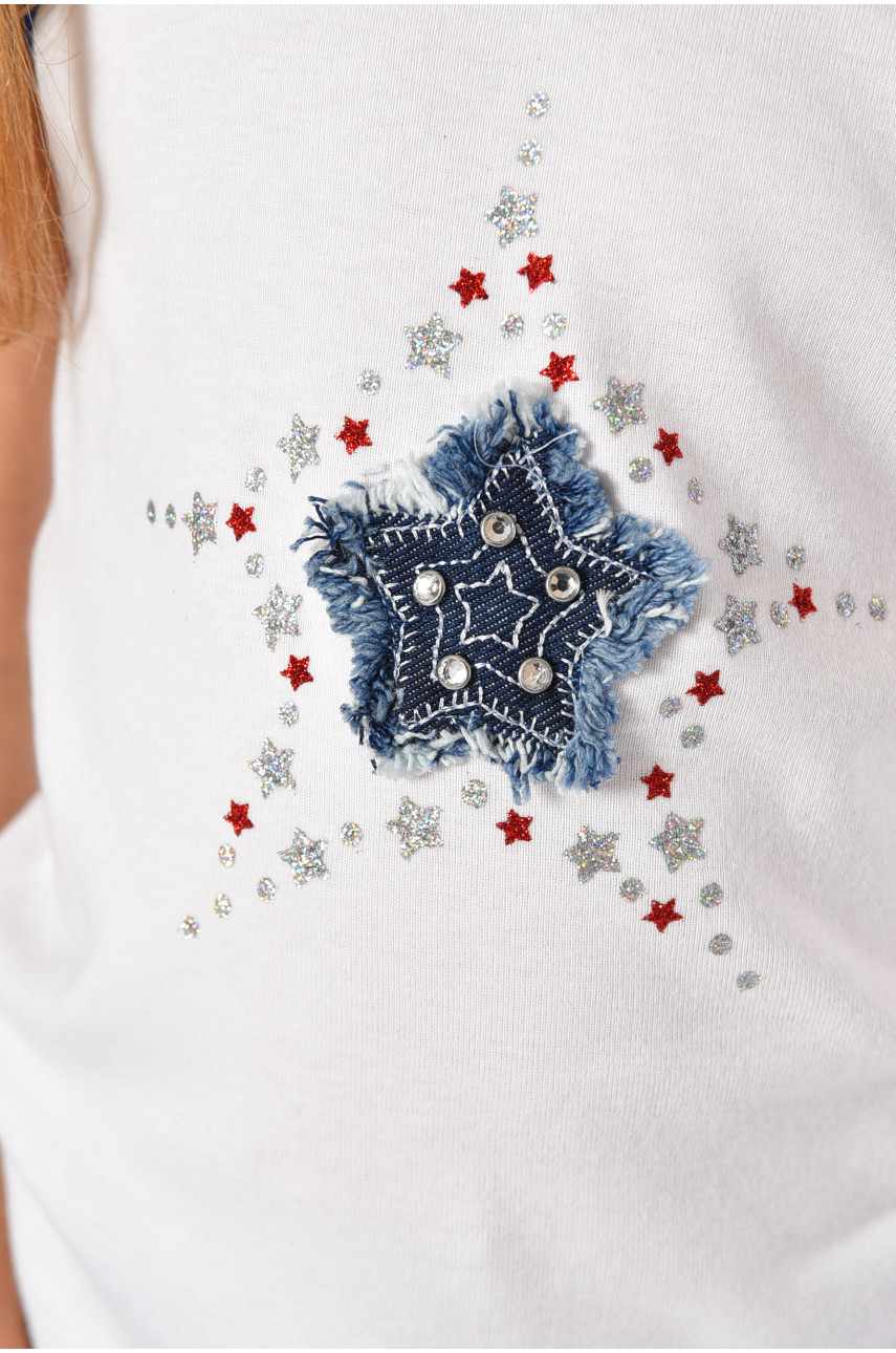 Майка детская для девочки белого цвета 194250 Майка детская для девочки белого цвета 194250