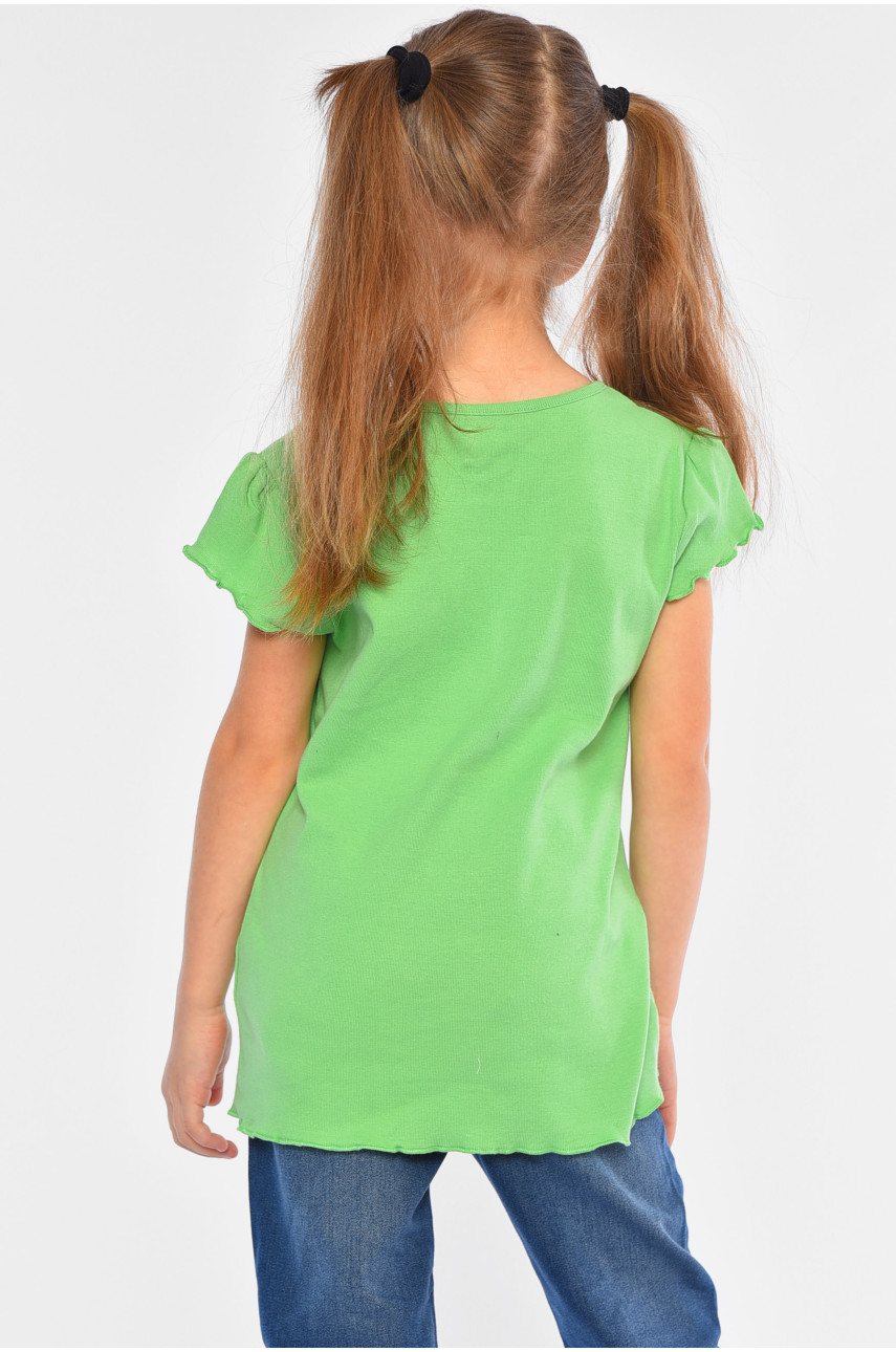 Футболка детская для девочки зеленого цвета 194251